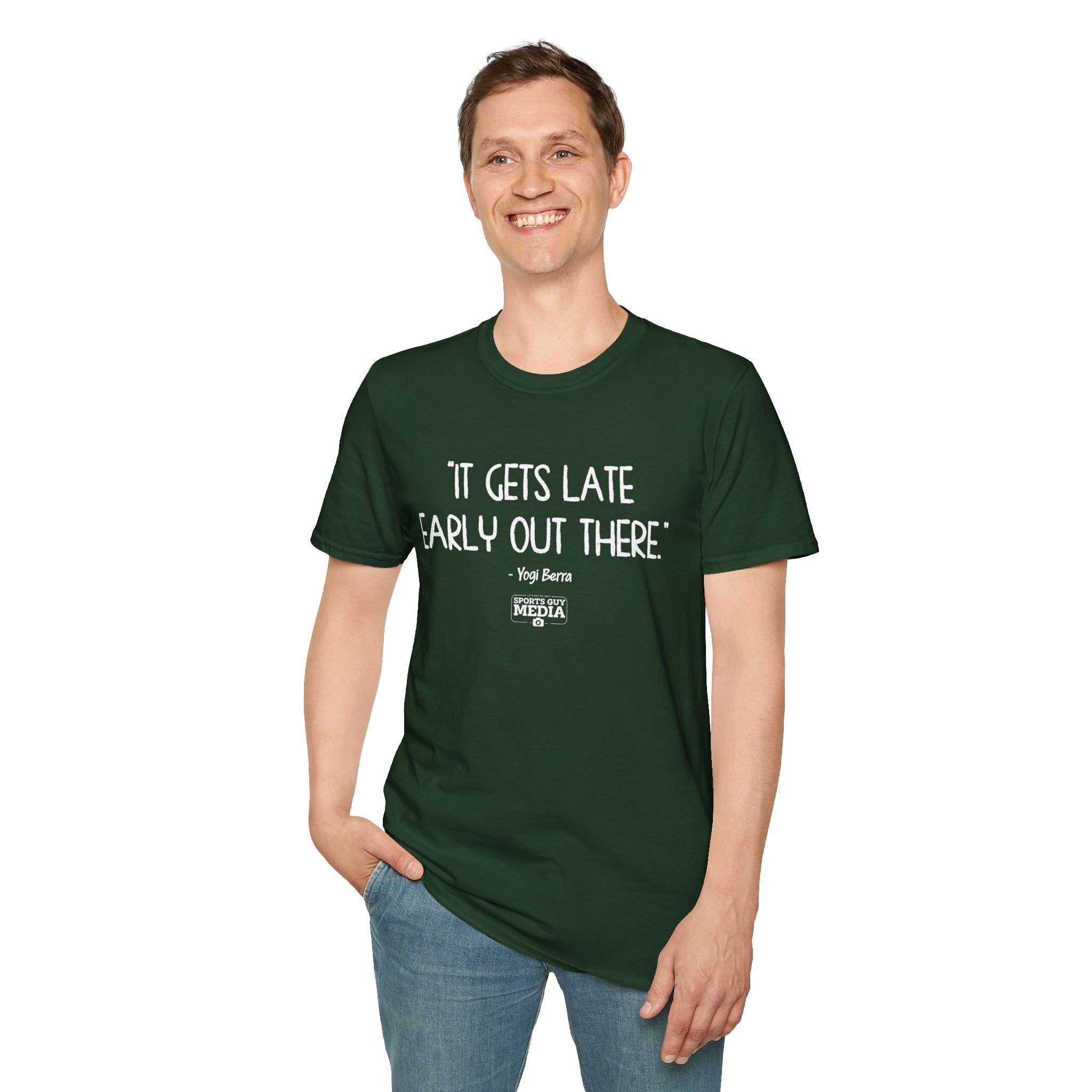 Yogi Berra IT GETS LATE EARLY T-Shirt