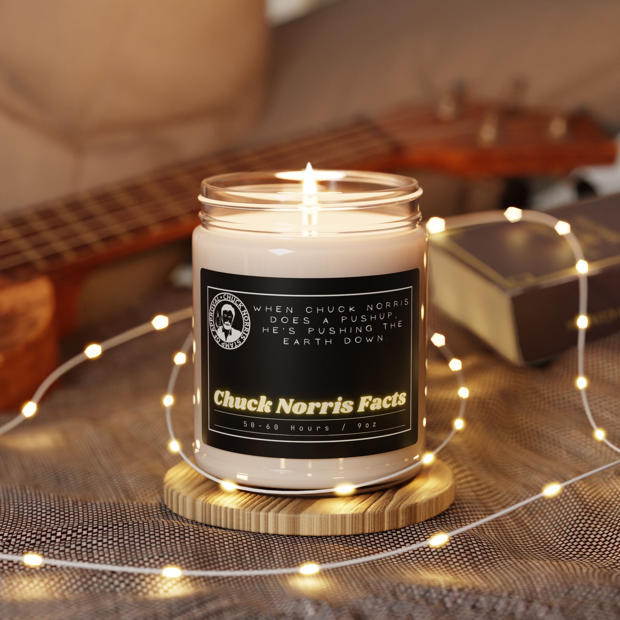 When Chuck Norris does a pushup, he's pushing the Earth down. - Chuck Norris Facts - Scented Soy Candle, 9oz