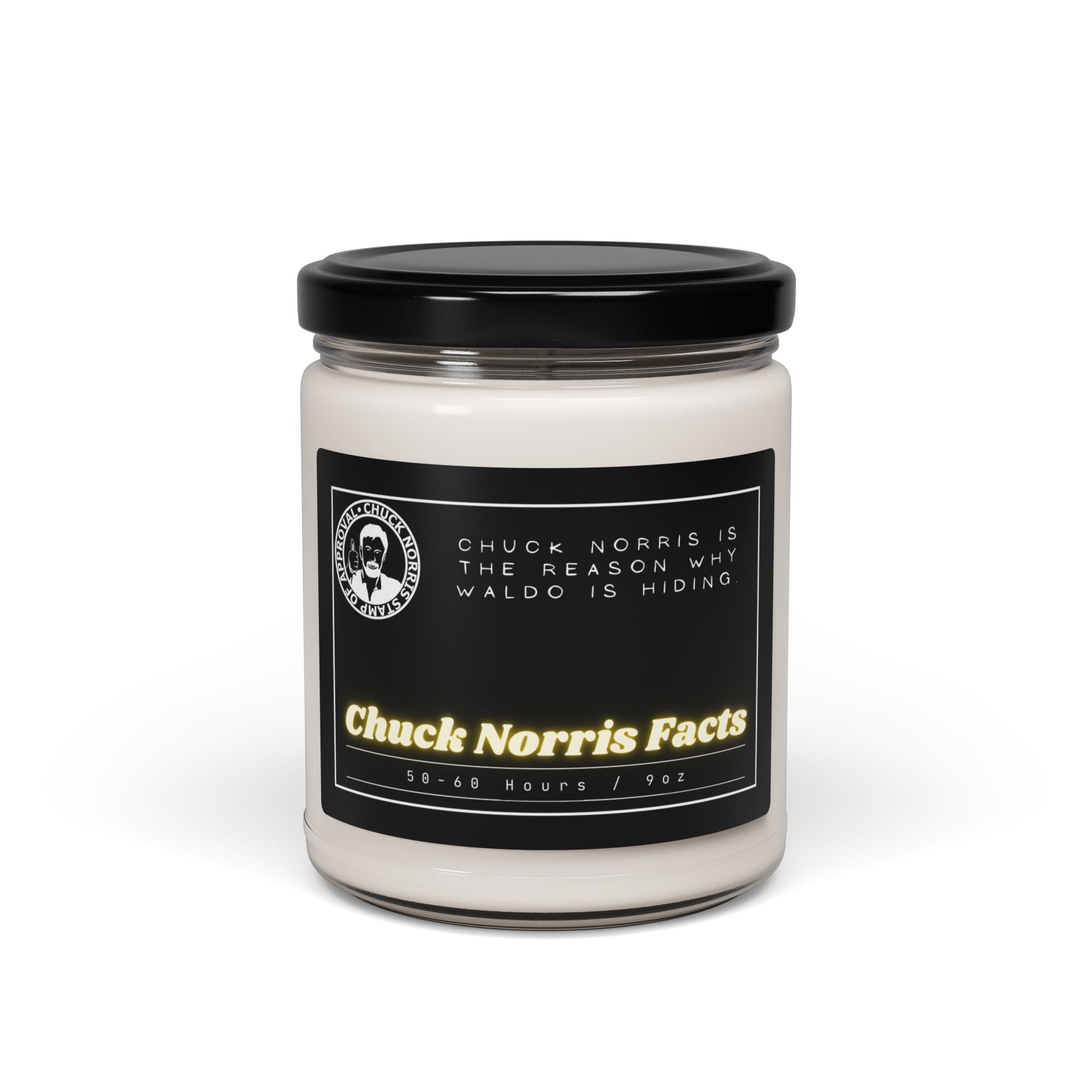Chuck Norris is the reason why Waldo is hiding. - Chuck Norris Facts - Scented Soy Candle, 9oz